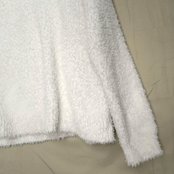 Aerie Soft Hooded White Sweater Heart Detail Teddy Fleece Oversized Women's Smal - Picture 8 of 13